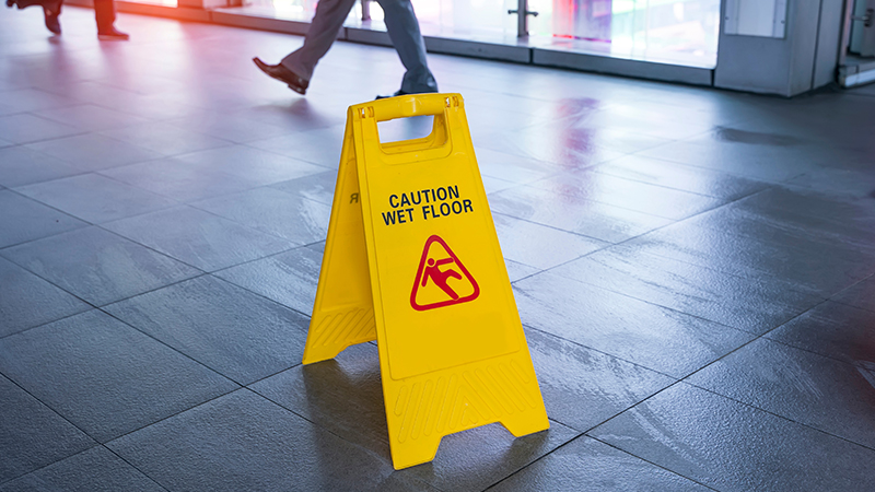 Caution wet floor